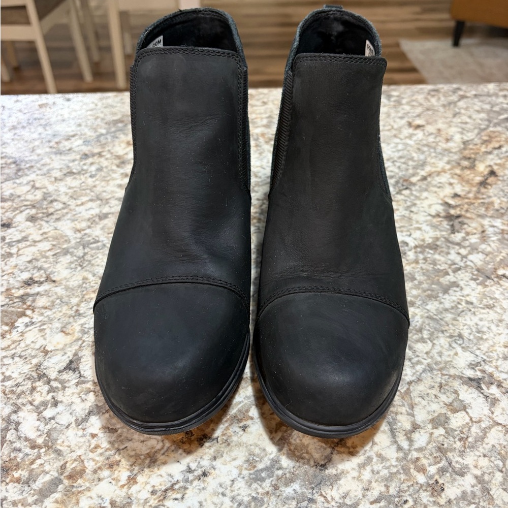 Sorel Evie Wedge Black Women's Ankle Boots